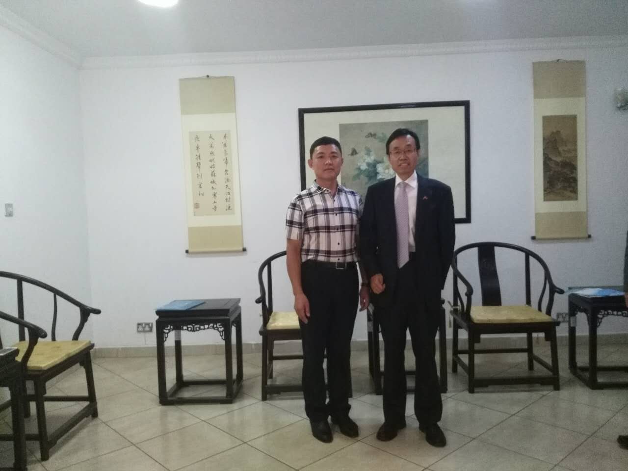 Photo of Mr. MA Zhanjiang and WANG Shiting, the Chinese Ambassador to Malawi