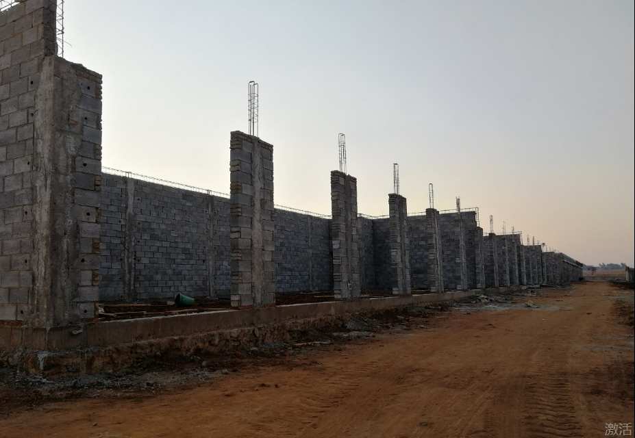 The first floor of shops